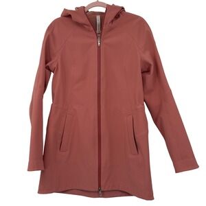 Lululemon Rain Rebel Jacket Women 8 Terracotta Pink Waterproof Hooded LW4BOQS